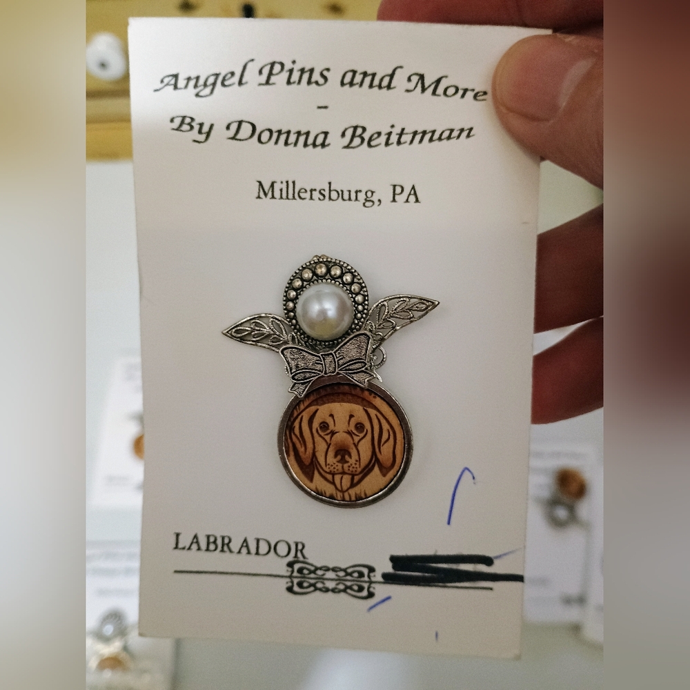 Labrador Dog Pin - Silver and Brown Handmade